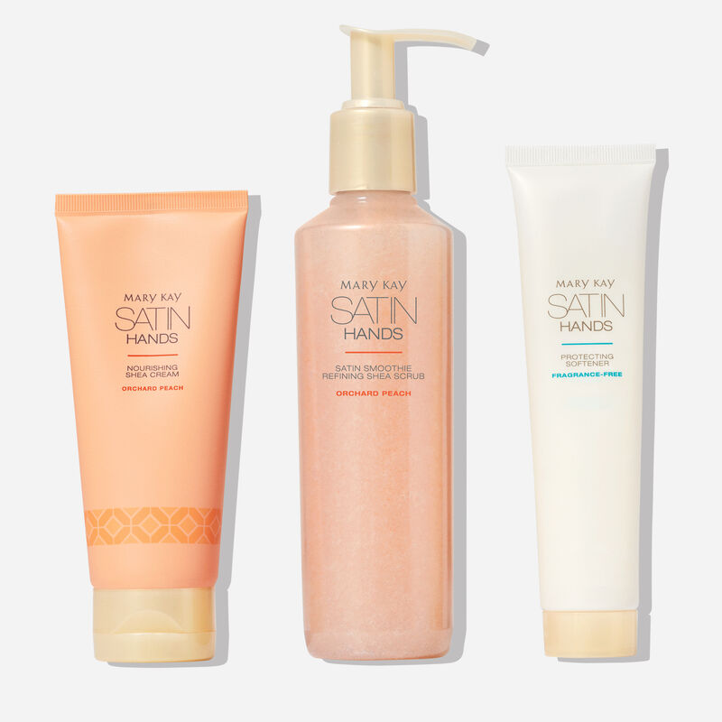 Limited-edition Orchard Peach Satin Hands Pampering Set standing against plain background image number null